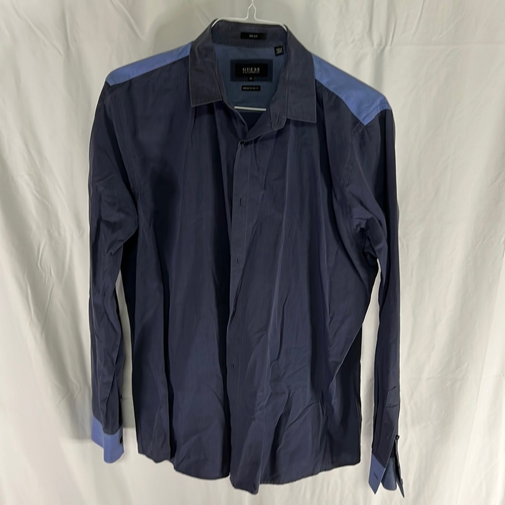 Guess Black Long Sleeve Button Down Dress Shirt XL smart slim fit